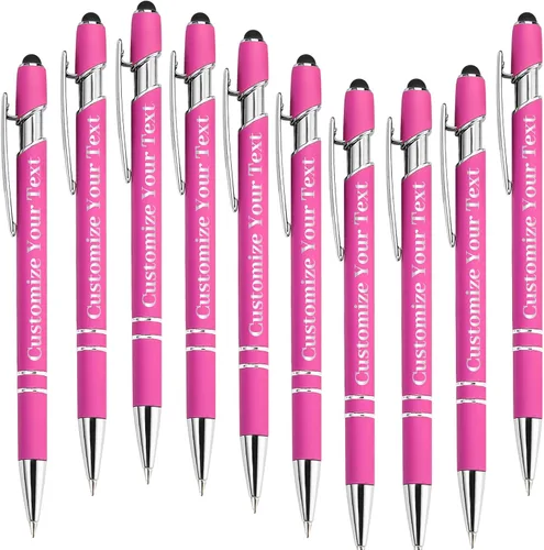 Miniatura 53 de Hasta 500 bolígrafos personalizados a granel con lápiz capacitivo, grabado, juego de bolígrafos con tu nombre, texto para mujeres de negocios
