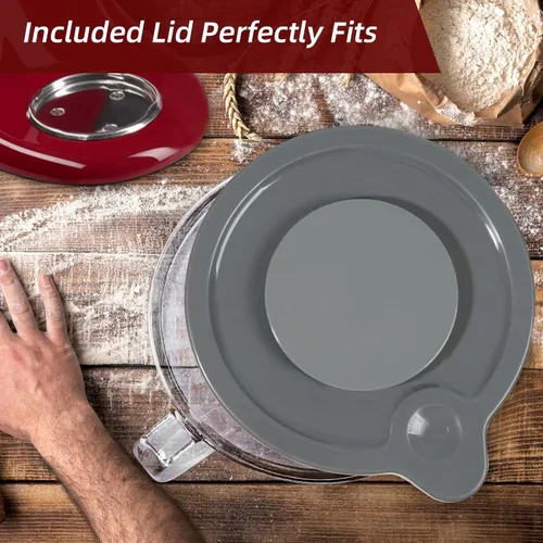 Miniatura 7 de Kitchenaid - Cuenco para batidoras de pie de 4.5 cuartos y 5 cuartos de galón, cuenco de vidrio con tapa y marcas de medición