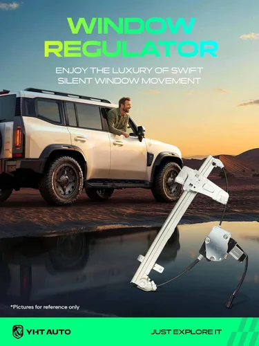 Miniatura 2 de YHTAUTO Elevalunas eléctrico delantero del lado del conductor con conjunto de motor de 2 pines compatible con Jeep WJ Series Grand Cherokee