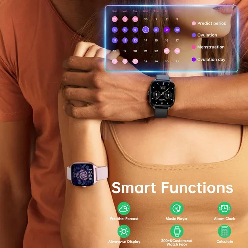 Miniatura 6 de JYUAJOI Reloj Inteligente de Salud y Fitness (Responder/Realizar Llamadas), Reloj Inteligente con Monitor de Frecuencia Cardíaca 24/7, Rastreador