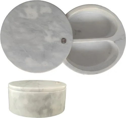 Miniatura 6 de Ritadeshop Cuenco de sal y pimienta/bodega de doble compartimento con parte superior giratoria para almacenamiento de sal, especias y hierbas (negro)