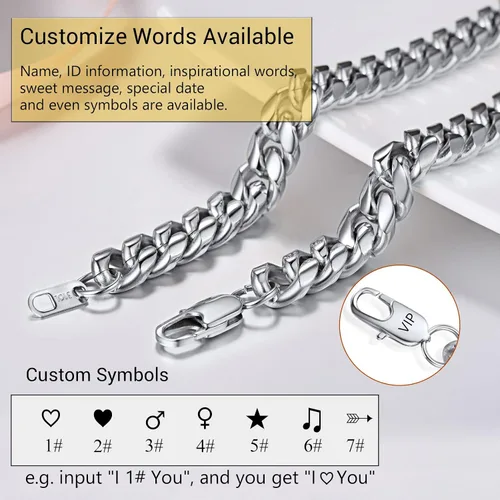 Miniatura 7 de PROSTEEL Trendy Cuban Links Necklace for Men Women, Black18K Gold Plated 316L Stainless Steel, W 4.8mm-14mm, L 14inch-30inch, Come Gift Box