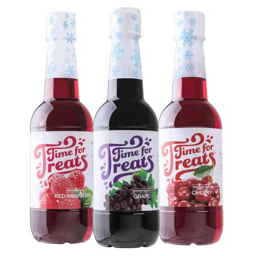 Time for Treats Paquete de 3 jarabes con sabor a uva, cereza, frambuesa roja VKP1108, multicolor