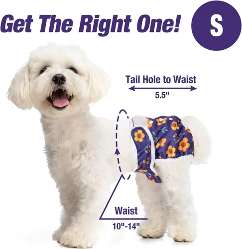 Miniatura 4 de Pet Soft Pañales lavables para mujer (paquete de 3) – Pañales para perros femeninos, cómodos pañales reutilizables para perritos en período de calor