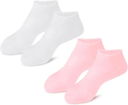 FRCOLOR 2 pares de calcetines hidratantes exfoliantes para mujer, calcetines para botines, calcetines de niña, cubiertas de protección de pies,