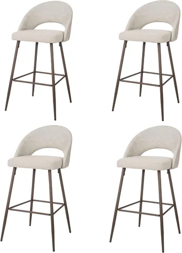 Miniatura 13 de Glitzhome Juego de 2 taburetes de bar giratorios de 31.5 pulgadas de altura de asiento, modernos taburetes de bar de tela verde cazador de mediados