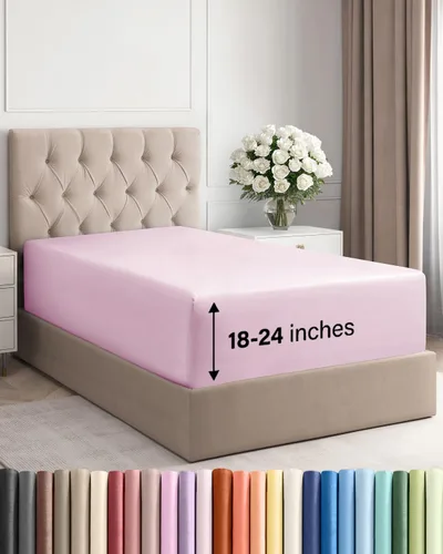 Miniatura 45 de Sábana bajera ajustable extra profunda tamaño completo – Sábana bajera individual de lujo para hotel únicamente – Se adapta fácilmente a colchones
