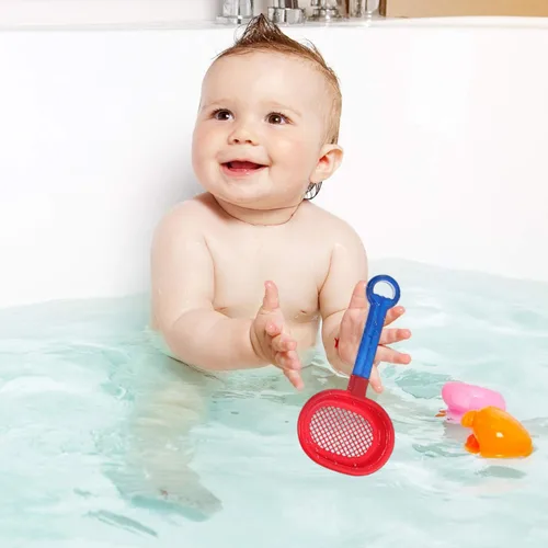 Miniatura 3 de Toddmomy Juguetes de playa para niños, tamices de arena con mango largo, juego de pala de arena de plástico de 8 piezas para baño al aire libre
