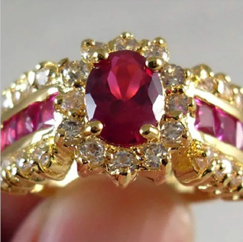 Miniatura 2 de Xiaomei Anillo de compromiso para mujer, oro amarillo de 14 quilates, joyería nupcial de compromiso, talla 6-10