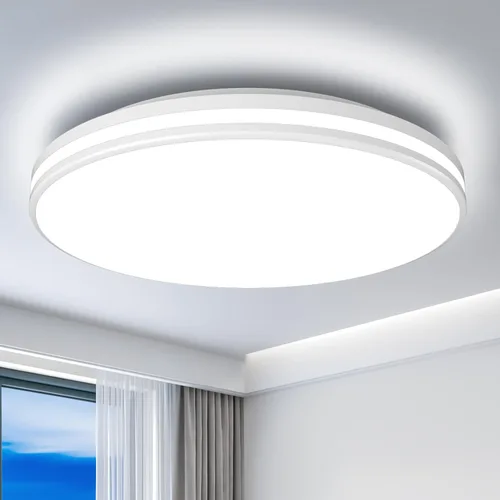 Airand - Lámpara de techo de 10.2 pulgadas, montaje empotrado, luz de techo LED de 20 W, luz blanca diurna, 5000 K, redonda, impermeable, para