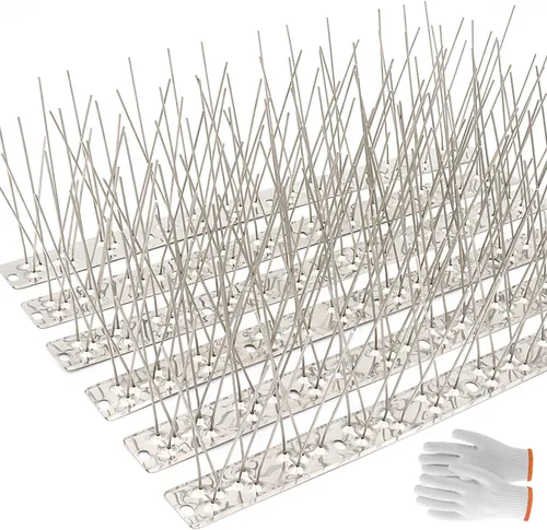 Miniatura 7 de QIEGL Púas para pájaros de acero inoxidable 304 para palomas pequeñas, antipájaros, gorriones, cerca de picos, cubierta de picos de 10.8 pies