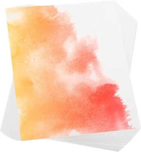 Miniatura 7 de PATIKIL 50 piezas de papel de acuarela de algodón puro de 140 lb/300 GSM, papel de pintura para colorear al agua, pintura de arte, acuarela, dibujo