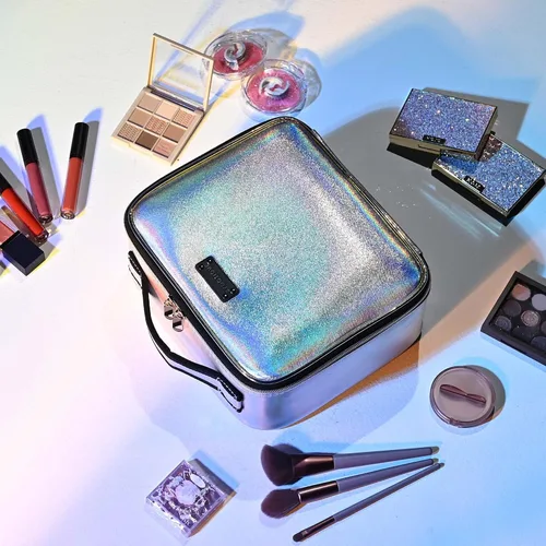 Miniatura 2 de BYOOTIQUE Bolsa de maquillaje de viaje para maquillaje, estuche de almacenamiento de cosméticos de 10 pulgadas, caja de almacenamiento portátil