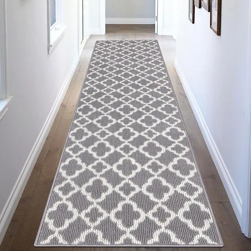 Miniatura 24 de U'Artlines Alfombra de pasillo larga para pasillo de 2 x 8 pies, antideslizante, alfombra de piso de cocina, patrón geométrico beige, lavable a