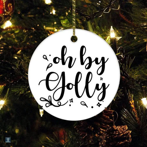 Adorno de Navidad motivacional de círculo, adorno de cerámica de Navidad, regalo divertido para mujeres/hombres, adorno para árbol de Navidad