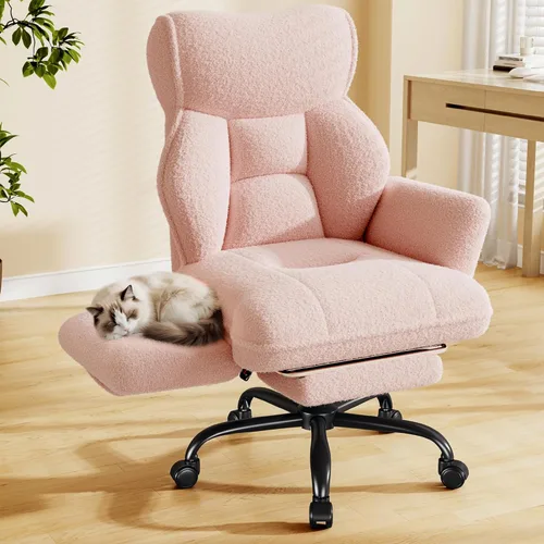 Miniatura 12 de DurayLoly Silla de oficina grande y alta con brazos y respaldo ajustables, silla de oficina ergonómica con reposapiés y tela cómoda para oficina