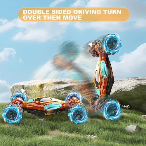 Miniatura 3 de Coches RC, juguetes de coche de acrobacias con detección de gestos 1:12 para niños de 6 a 12 años, juguete de control remoto a mano 4WD con rotación