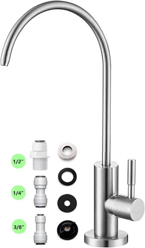 Miniatura 7 de Grifo de agua potable para cocina, grifos de ósmosis inversa 100% sin plomo, grifos de agua filtrada de cocina de acero inoxidable, grifo RO