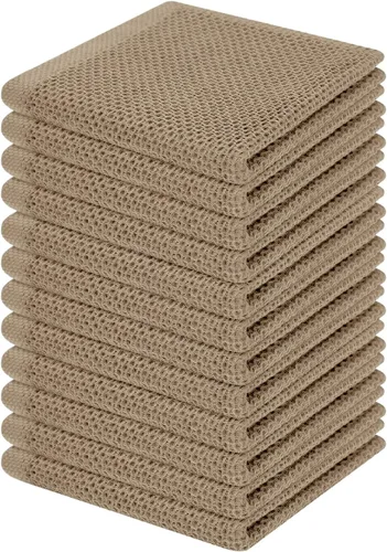 Miniatura 113 de Homaxy Paños de cocina de 100% algodón con tejido de gofre, ultra suaves, absorbentes, de secado rápido, 12 x 12 pulgadas, paquete de 6, amarillo