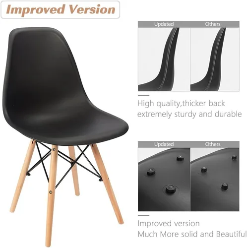 Miniatura 6 de Furmax Silla de comedor de estilo moderno, silla DSW moderna de mediados de siglo, silla de plástico Shell Lounge para cocina, comedor, dormitorio