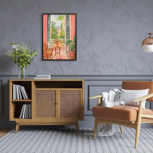 Miniatura 6 de Póster de pintura al óleo colorida de ventana abierta, arte de pared abstracto impresionista famoso y moderno, impresiones de lienzo estético