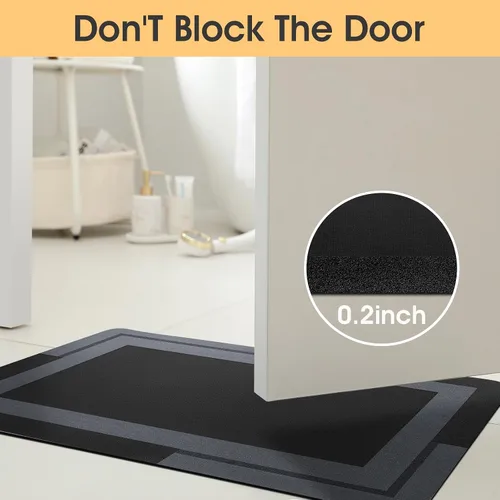 Miniatura 3 de ACCUMTEK Alfombrilla de Baño Ultra Delgada, Alfombrillas de Baño Antideslizantes con Respaldo Mejorado para Colocar Bajo la Puerta, Alfombras