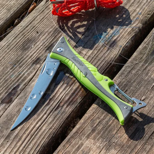 Miniatura 2 de Smith's RegalRiver - Cuchillo de filete flexible plegable de 4 pulgadas - Verde - Hoja de bloqueo de acero inoxidable - Cuchillo de bolsillo
