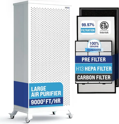Miniatura 12 de Smart Air SA600 - Purificador de aire HEPA grande para mascotas, limpia 2400 pies cuadrados por hora, para hogares, oficinas, doble entrada, 2 x
