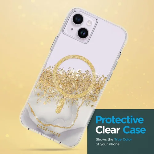 Miniatura 3 de Case-Mate Funda para iPhone 14 Plus, mármol de quilates [protección contra caídas de 10 pies] [compatible con MagSafe] Funda magnética con bonito