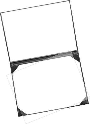 Miniatura 5 de Cubierta para diploma de 8.5 x 11 pulgadas, titular de certificado de graduación, cubiertas de certificado de cuero liso (negro)