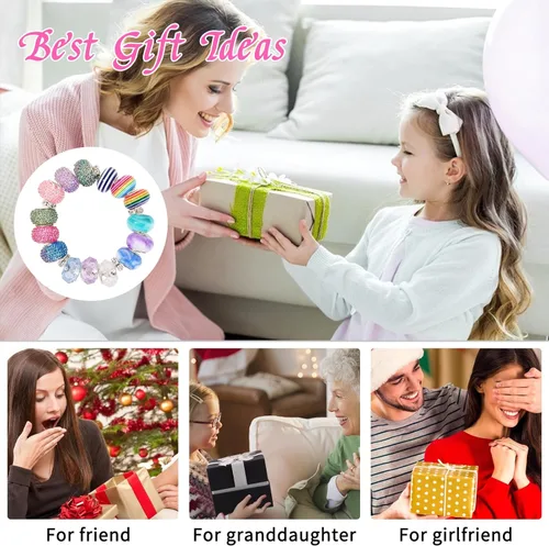Miniatura 6 de 375 cuentas de agujero grande/100 cuentas espaciadoras para hacer joyas, cuentas europeas a granel, surtido de cuentas espaciadoras de agujeros