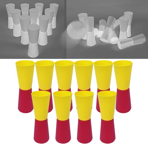 Miniatura 2 de 10 tazas abatibles invertidas para entrenamiento de agilidad de velocidad y coordinación corporal Rojo Amarillo