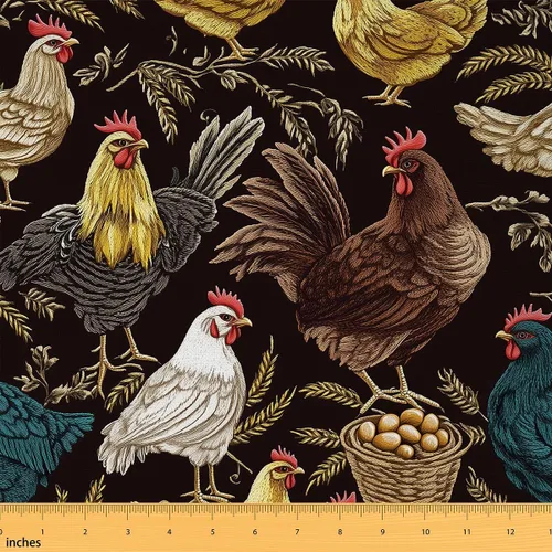 Miniatura 30 de Tela de Pájaros de Erosebridal por el Patio, Tela de Tapicería de Ramas, Tela Decorativa Botánica de Pájaros Cardinal Animales Silvestres, Tela
