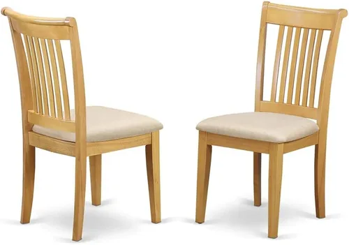 Miniatura 4 de East West Furniture ANPO3-OAK-C Juego de mesa y sillas de cocina de 3 piezas contiene una mesa de comedor redonda con pedestal y 2 sillas tapizadas