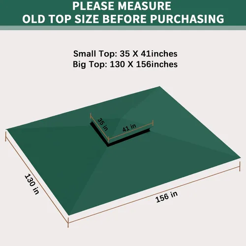 Miniatura 7 de SCOCANOPY Toldo de Repuesto para Cenador para Cenador de Patio Regency II de 10 x 12 pies, Modelo L-GZ798PST,A101004104,A101004105,(Verde Bosque)