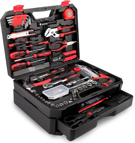 KingTool Kit de herramientas de reparación del hogar de 325 piezas, juego de herramientas de reparación general de hogar/automóvil, caja de