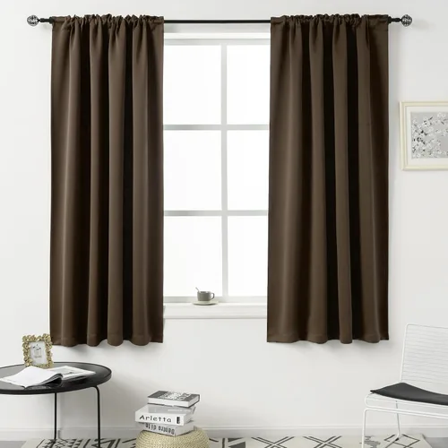Miniatura 54 de DUALIFE Cortinas opacas de 45 pulgadas de largo, 2 paneles para ventanas pequeñas de dormitorio, aislamiento térmico, bolsillo para barra, cortinas