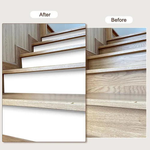 Miniatura 4 de uxcell Adhesivos autoadhesivos para escaleras, 14 tiras finas, calcomanías de vinilo para escaleras, decoración del hogar, baño, piso, blanco, 39.3