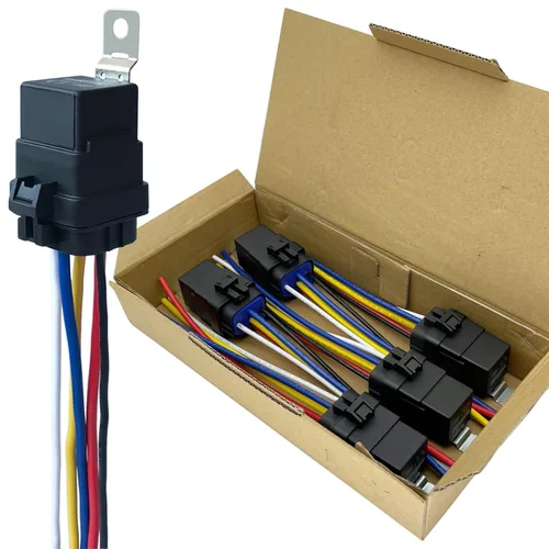 Paquete de 5 relés impermeables de 40/30 AMP y 12 V CC con diodo incorporado, kit de relé automotriz de 5 pines