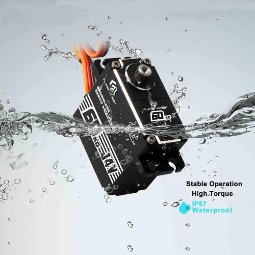 Miniatura 2 de FLASH HOBBY Servo sin escobillas de 132.3 lbs IP67 Servo impermeable 14V Servo de alto par con engranaje de metal completo para 1/8 1/10 RC Crawler