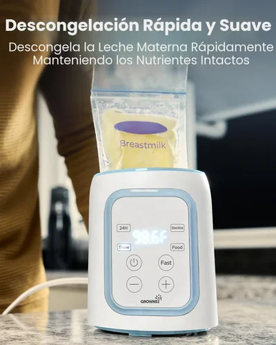 Miniatura 5 de Grownsy Calentador de biberones, calentador de leche rápido 8 en 1 para bebés con temporizador para leche materna o fórmula, control preciso de Azul