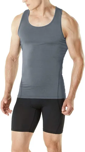 Miniatura 3 de HIBETY Paquete de 3 o 5 camisetas sin mangas de compresión para hombre, capa base, camisetas de compresión fresca y seca
