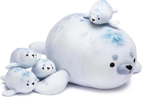 Miniatura 15 de IKASA Muñeco de peluche de mamá gato, juguete de peluche suave y abrazable de 16" con pequeños mini bebés gatitos, regalos para niños, niñas y niños