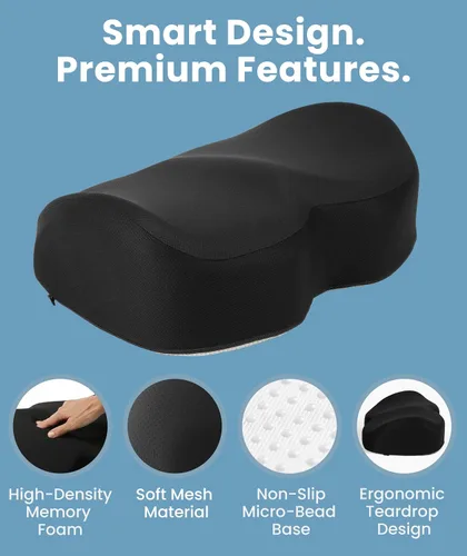 Miniatura 4 de Reposapiés para debajo del escritorio en el trabajo - Taburete de oficina de espuma viscoelástica y reposapiés debajo del escritorio con almohada