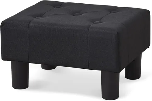Miniatura 12 de BRIAN & DANY Taburete pequeño para pies, taburetes de lino con patas, reposapiés pequeño estable para sala de estar, beige