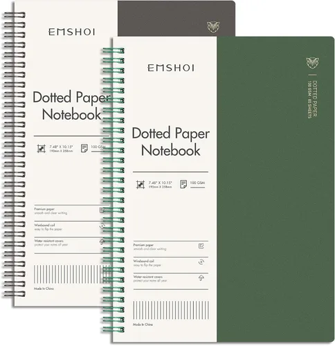 Miniatura 13 de EMSHOI Cuaderno de espiral de papel cuadriculado de 7.48 x 10.15 pulgadas, paquete de 2 cuadernos de 320 páginas B5 con notas adhesivas, papel