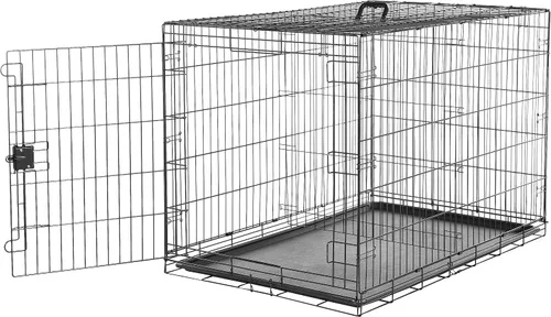 Miniatura 11 de Amazon Basics Jaula portátil y plegable de alambre de metal para perros pequeños con bandeja extraíble, panel divisor, puerta individual, fácil
