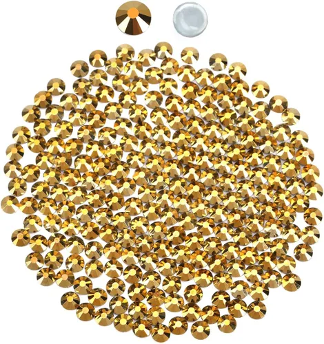 Miniatura 38 de Cristales negros redondos Hotfix de vidrio plano (SS12/3.2MM/1440pcs)