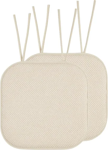 Miniatura 69 de Elegant Comfort Fundas de cojín para silla con lazos y parte trasera de goma antideslizante, espuma viscoelástica gruesa, almohadilla de cojín