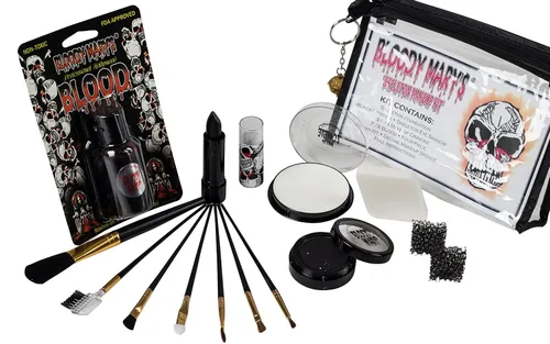 Kit de maquillaje de esqueleto espeluznante por Bloody Mary, disfraz de Halloween profesional, efectos especiales, suministros para maquillaje de la